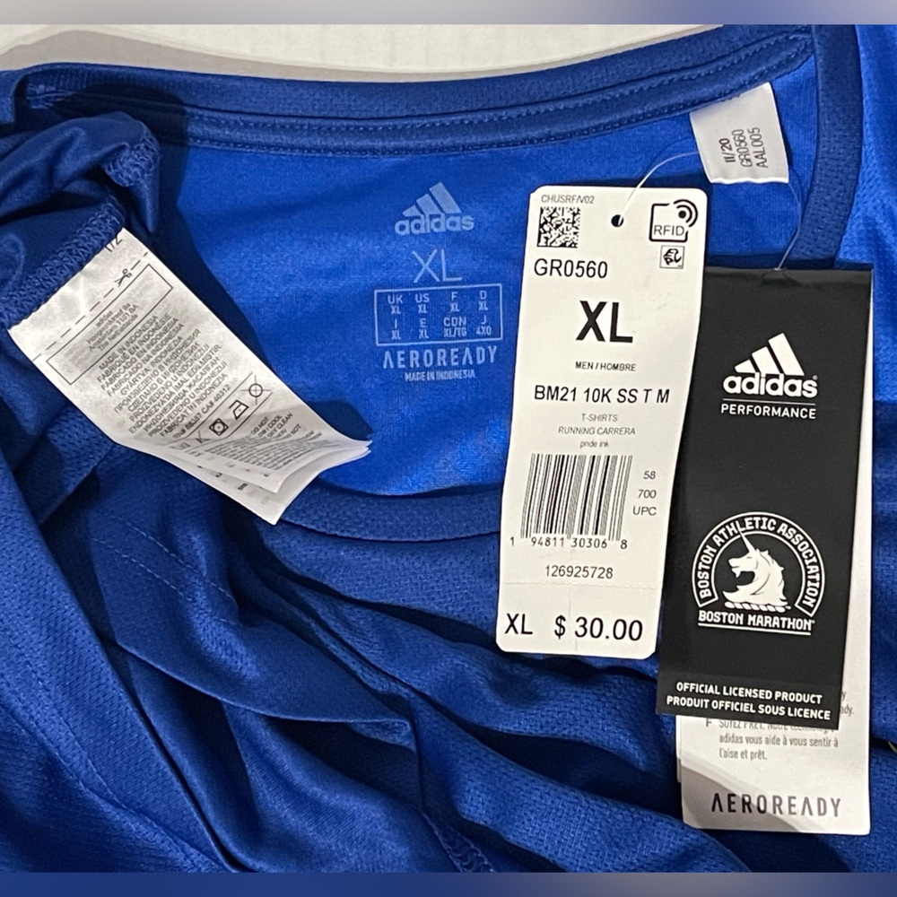 adidas BAA 2021 10k Event Shirt - Men’s XL - Pride Ink - NWT - Picture 3 of 3